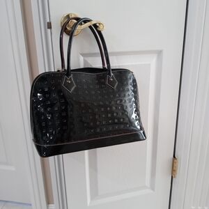 Arcadia Glossy Black Satchel